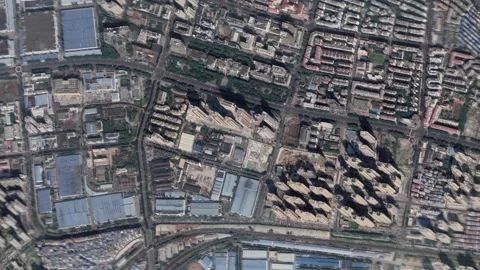 Zoom in from space and focus on China, Mianyang. 3D Animation. Video stock 153139925