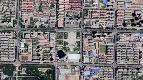 Zoom in from space and focus on China, Jinzhou. 3D Animation. Stock Footage 155373664
