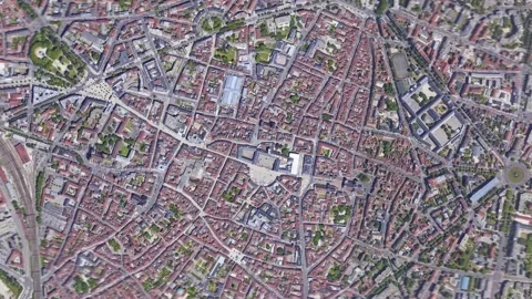 Zoom in from space and focus on Dijon, France. 3D Animation Stock Footage 148462725