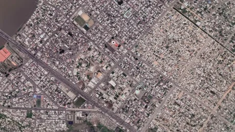 Zoom in from space and focus on Ecuador, Duran. 3D Animation. Stock Footage 157527287