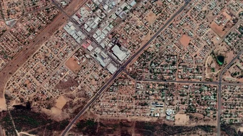 Zoom in from space and focus on Gaborone, Botswana. 3D Animation. Stock-Footage 148462556