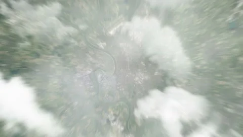 Zoom in from space and focus on Germany Dusseldorf. 3D Animation. Stock Footage 143950125