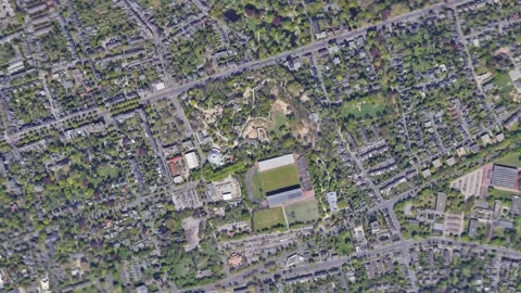 Zoom in from space and focus on Germany, Krefeld. 3D Animation. Stock Footage 150499858