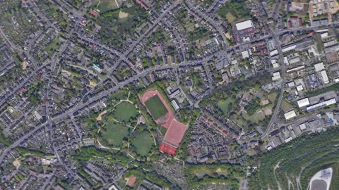 Zoom in from space and focus on Germany, Bottrop. 3D Animation. Stock-Footage 153022712