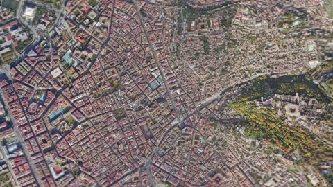 Zoom in from space and focus on Granada, Spain. 3D Animation. Stock Footage 152034435