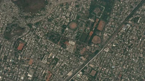 Zoom in from space and focus on India Vijayawada. 3D Animation. Stock Footage 144525740