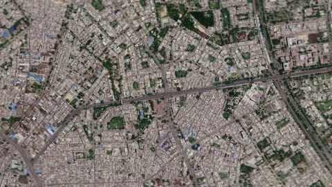 Zoom in from space and focus on India Ghaziabad. 3D Animation. Video stock 147641758