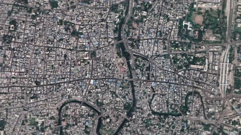 Zoom in from space and focus on India Indore. 3D Animation. 動画素材 148317474