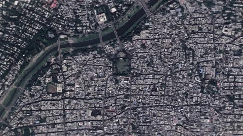 Zoom in from space and focus on India Pune. 3D Animation. Stock Footage 148317524