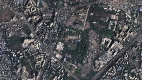 Zoom in from space and focus on India Thane. 3D Animation. Stock Footage 148317526