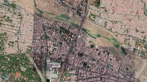 Zoom in from space and focus on India, Madurai. 3D Animation. Video stock 150314667
