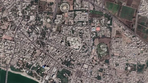 Zoom in from space and focus on India, Nander. 3D Animation. Stock Footage 153348888