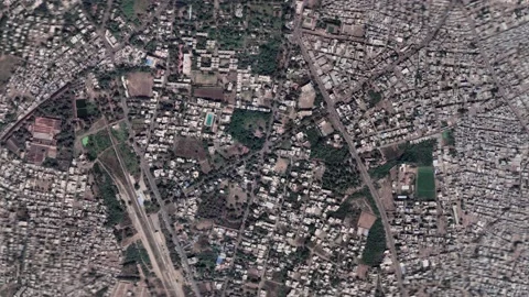 Zoom in from space and focus on India, Dhule. 3D Animation. Stock Footage 156056113