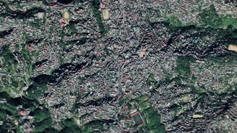 Zoom in from space and focus on India, Aizawl. 3D Animation. Stock Footage 157307720