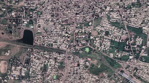 Zoom in from space and focus on India, Jalna 3D Animation. Stock Footage 157526906