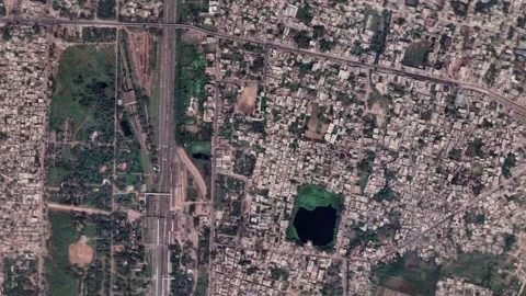 Zoom in from space and focus on India, Satna 3D Animation. Video stock 157526935