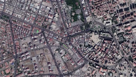 Zoom in from space and focus on Kayseri, Turkey. 3D Animation. Stock Footage 148317469