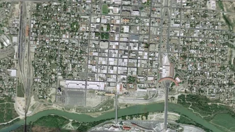 Zoom in from space and focus on Laredo, Texas, USA. 3D Animation. Stock Footage 150998258