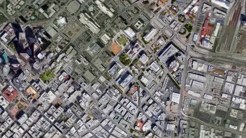 Zoom in from space and focus on Los Angeles California USA. 3D Animation. 스톡 동영상 143306378