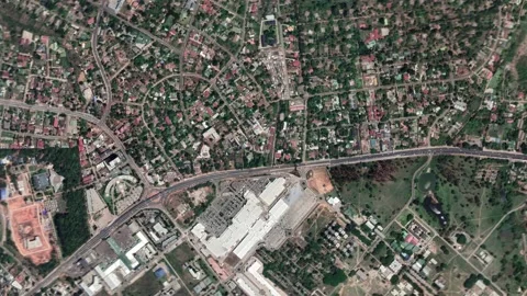 Zoom in from space and focus on Lusaka, Zambia. 3D Animation. Stock Footage