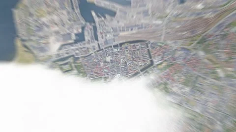 Zoom in from space and focus on Malmo Sweden. 3D Animation Stock Footage 143142990