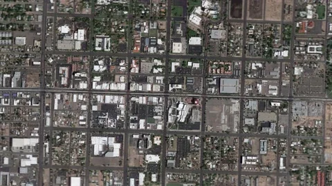 Zoom in from space and focus on Mesa, Arizona, USA. 3D Animation. Stock Footage