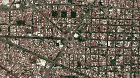 Zoom in from space and focus on Mexico Guadalajara. 3D Animation. Stock Footage 144864245