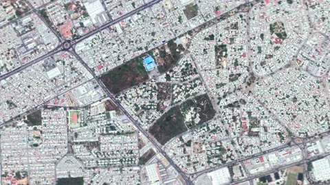 Zoom in from space and focus on Mexico, Cancun. 3D Animation. Stock Footage 148506899
