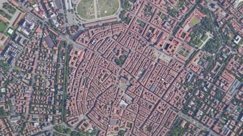 Zoom in from space and focus on Modena, Italy. 3D Animation. Stock Footage 152034431