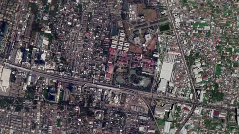 Zoom in from space and focus on Nonthaburi, Thailand. 3D Animation Stock Footage 148462816