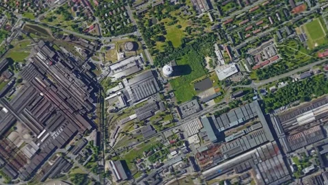 Zoom in from space and focus on Ostrava Czech Republic. 3D Animation Stock Footage 143206737