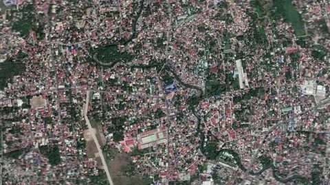 Zoom in from space and focus on Philippines, Zamboanga. 3D Animation Stock Footage 148507441