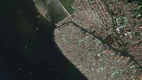 Zoom in from space and focus on Philippines, Navotas. 3D Animation. Stock Footage 160258163