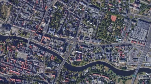 Zoom in from space and focus on Poland Bydgoszcz. 3D Animation. Stock Footage 146680893
