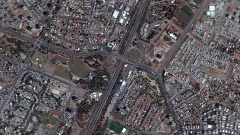 Zoom in from space and focus on Rishon LeZion, Israel. 3D Animation. Stock Footage 148462646