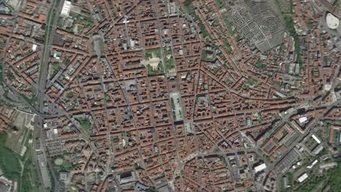Zoom in from space and focus on Saint-Etienne France. 3D Animation. 스톡 동영상 148287817