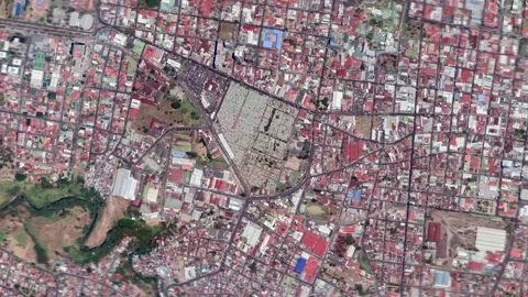 Zoom in from space and focus on San Jose, Costa Rica. 3D Animation. Stock Footage 151416565