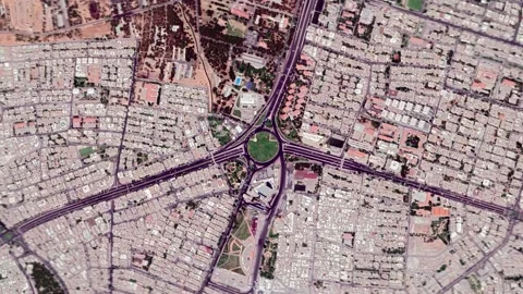 Zoom in from space and focus on Sanliurfa, Turkey. 3D Animation. Video stock 148317476