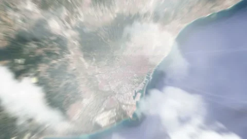 Zoom in from space and focus on Spain Barcelona. 3D Animation 動画素材 143950386