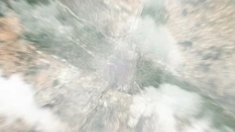 Zoom in from space and focus on Spain Zaragoza. 3D Animation. Stock Footage 143950505