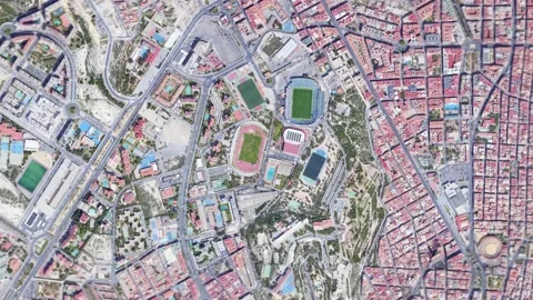 Zoom in from space and focus on Spain, Alicante. 3D Animation Video stock 149517713