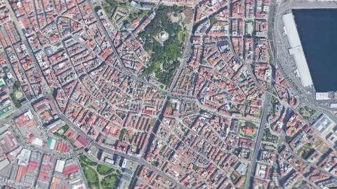 Zoom in from space and focus on Spain, A Coruna 3D Animation. Stock Footage 157823205