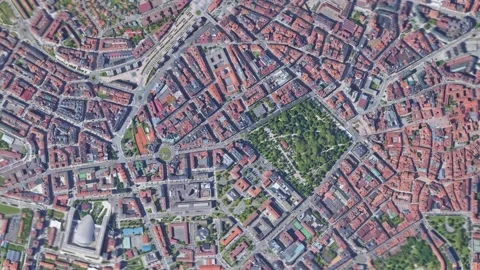 Zoom in from space and focus on Spain, Oviedo 3D Animation. Stock-Footage 157823232