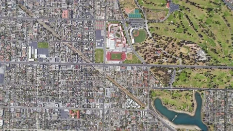 Zoom in from space and focus on USA, Long Beach. 3D Animation. Stock Footage 148506963