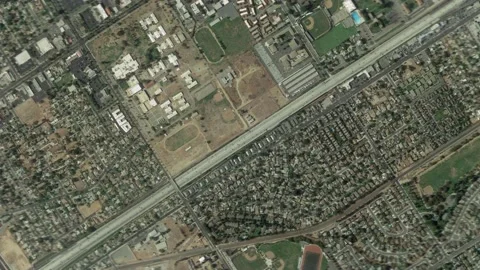 Zoom in from space and focus on USA, Riverside. 3D Animation. Stock Footage 150314734
