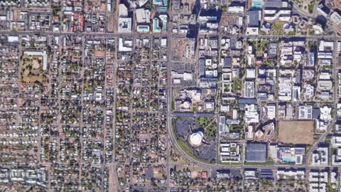 Zoom in from space and focus on USA, Tempe. 3D Animation. Stock Footage 156951232