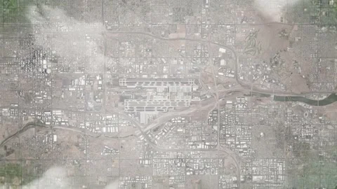 Zoom from space to the Phoenix Sky Harbor International Airport, USA. Video stock 235219630