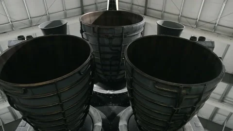 Zoom in on space shuttle rocket boosters Stock Footage 152536023
