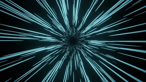 Zoom speed blue light on black Stock Footage 148358932