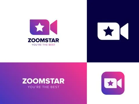 Zoom Star app logo design Stock Illustration